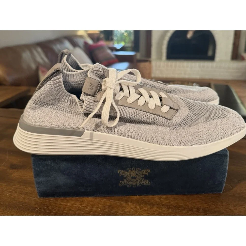 Wolf & Shepherd Supreme Knit Derby Soft Shoes Comfort Mens Size 9 M Gray White